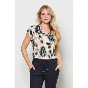 Z &CO Woman T-shirt Lucia Flower - Khaki